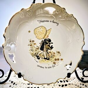 Vintage Holly Hobbie Plate Happiness Is Having Someone to Care For 1970s